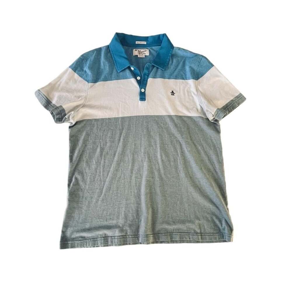 Original Penguin Munsingwear Heritage Slim Colorblock Short Sleeve Polo Shirt XL